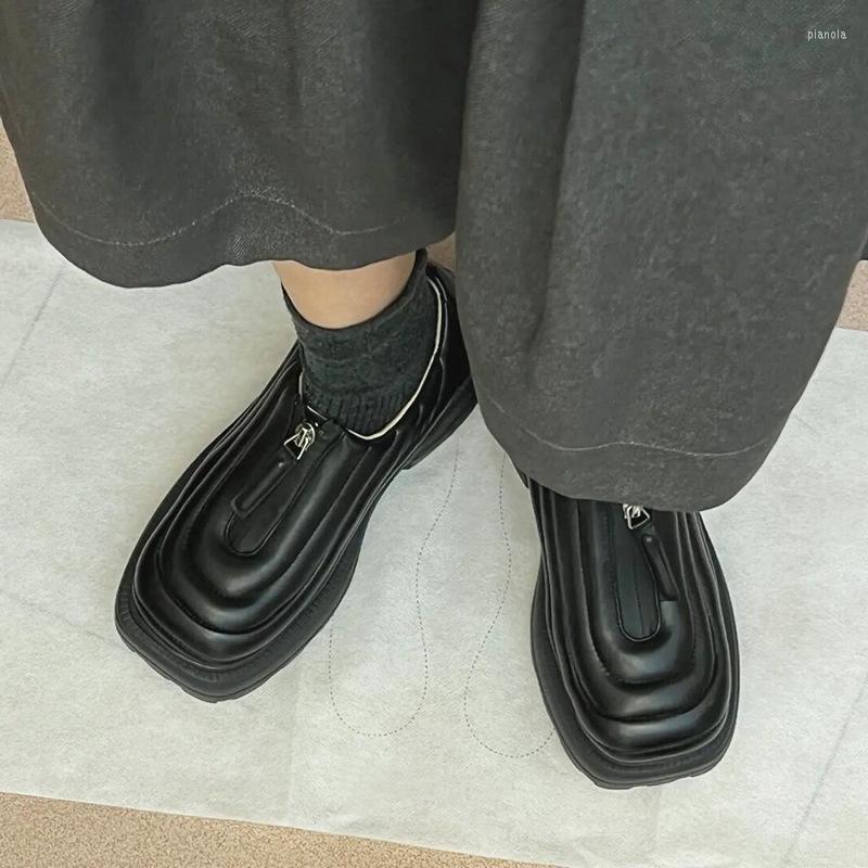 

Dress Shoes Small Leather Women's Black British Niche Single College Sponge Cake Thick Bottom Plus High Loafers Trendy All-match