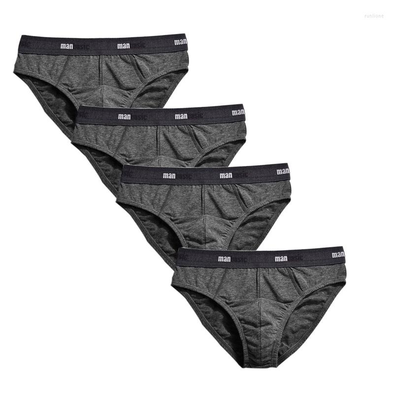 

Underpants 4PCS Men Underwear Briefs Cotton Colorful Man Short Solid Brief Shorts Pure Color Male Pants, Black