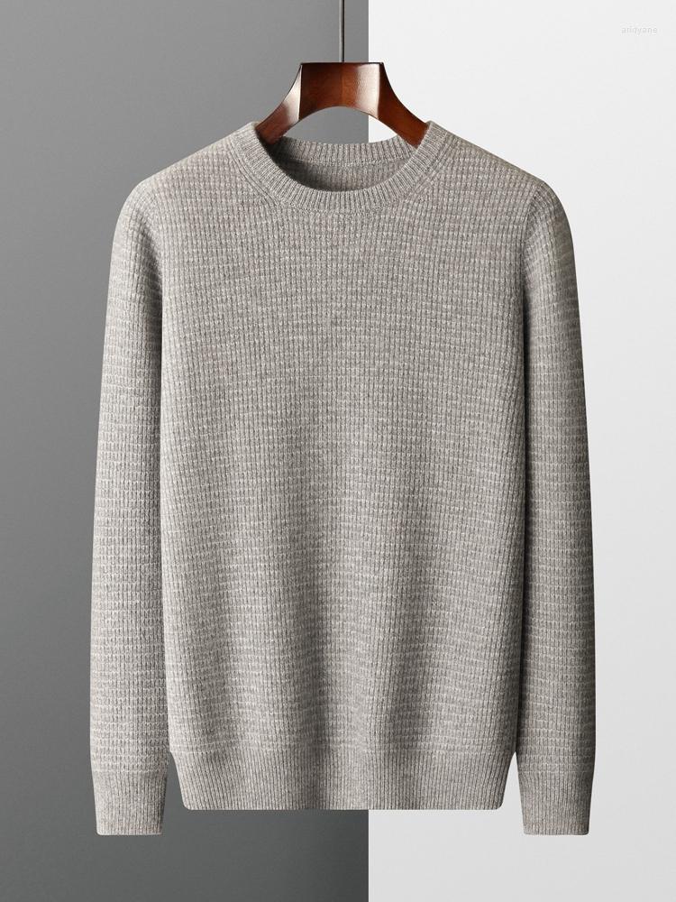 

Men' Sweaters Zocept Winter Thick Warm Cashmere Pullover Sweater For Men Daily Casual Round Neck Knitted Jacquard Clothing Top Knitwear, White