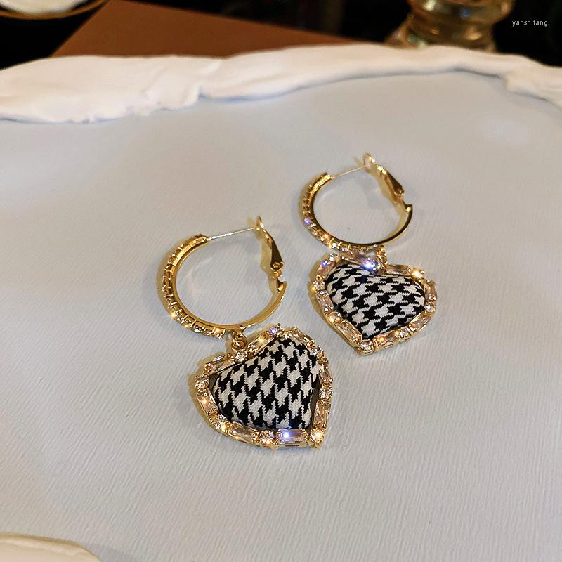 

Dangle Earrings Checkerboard Love Korean Style Small Fairy Tale Sweet Female