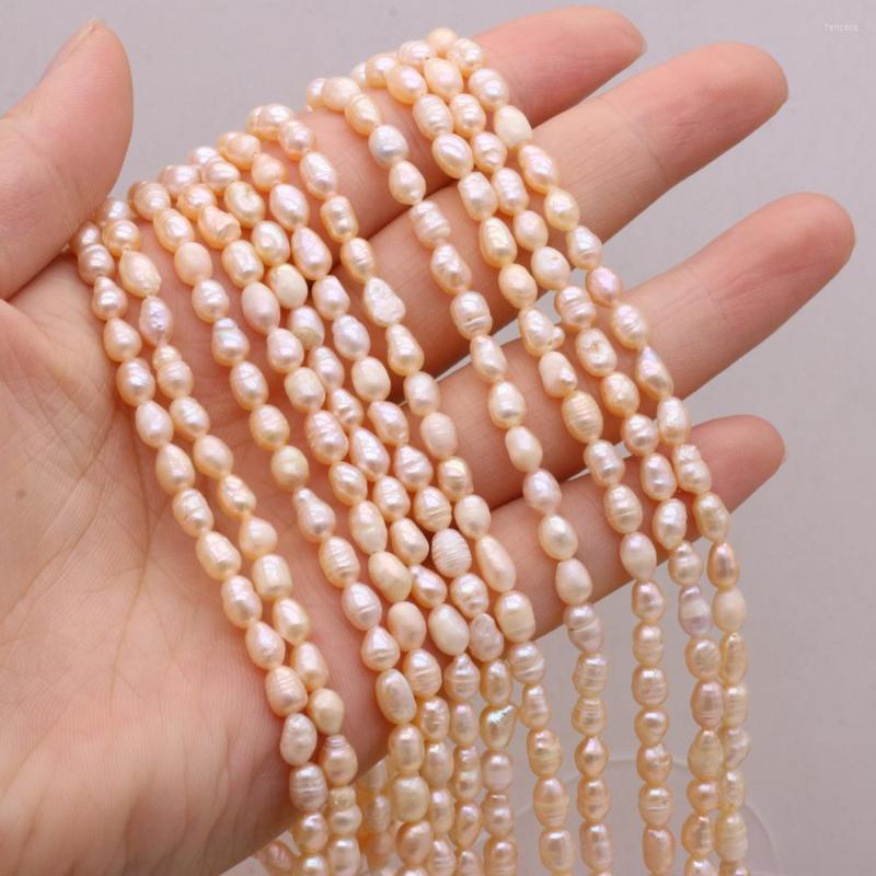 

Beads Natural Freshwater Real Pearl Rice Orange Loose Pearls For DIY Charm Bracelet Necklace Jewelry Earring Accessories Making