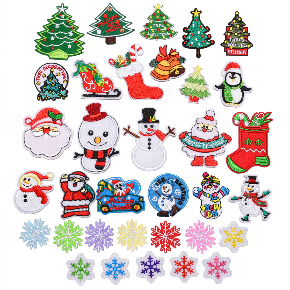 

Notions Christmas Iron on Patches Embroidered Sew Applique Repair Patch for Craft Clothing Decoration and DIY Christmas Gifts