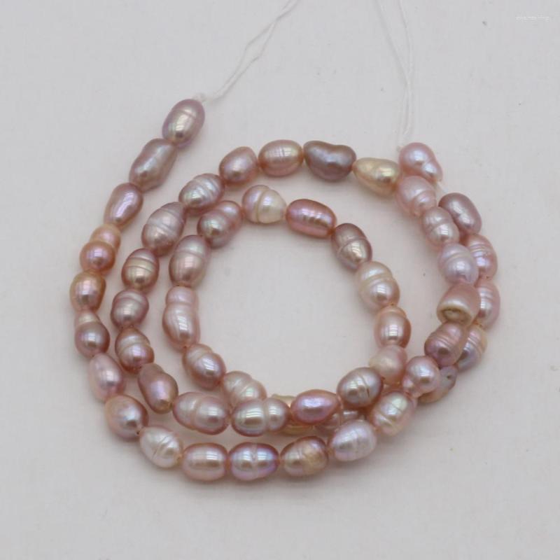 

Beads Natural Freshwater Pearl Rice Purple Round Spacer Loose Pearls For DIY Charm Bracelet Necklace Jewelry Accessories Making