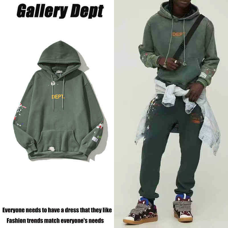 Fleece Street Designer Luxury Cotton Men's Hoodies Galleryy Fashion Deptts Graffiti Trend Long Sleeve Coat High Loose Sports American Hooded