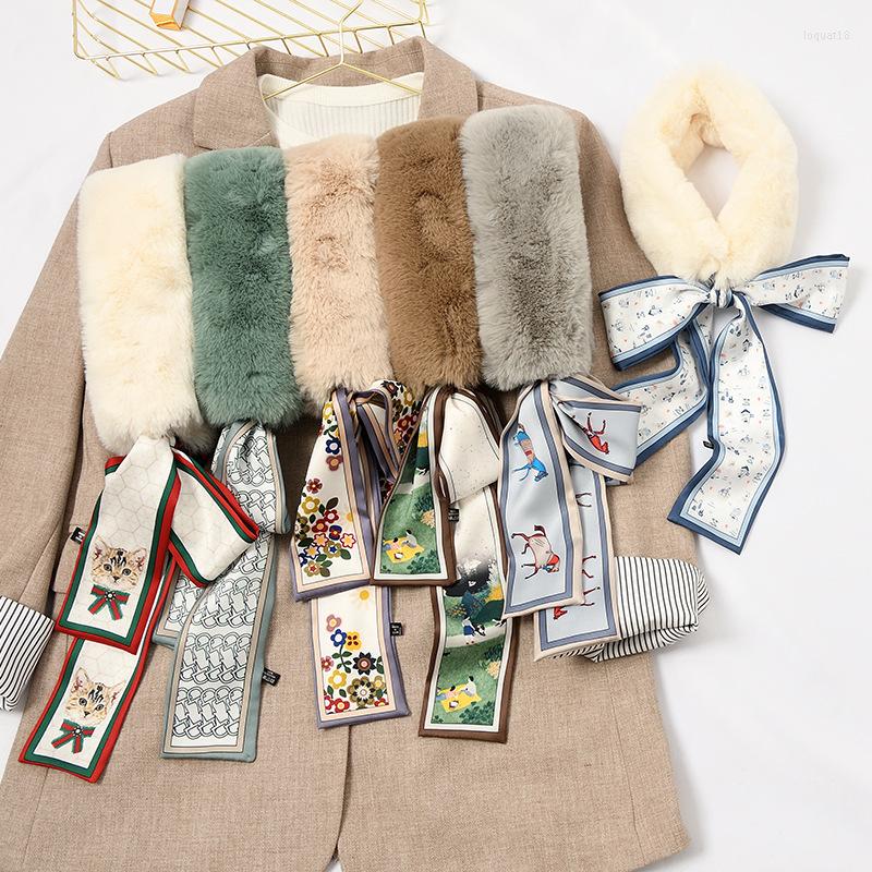 

Scarves Fashion Soft Women Faux Fur Collar Scarf Plush Neck Warmer Winter Shawl Wrap Girl Children Muffler D394