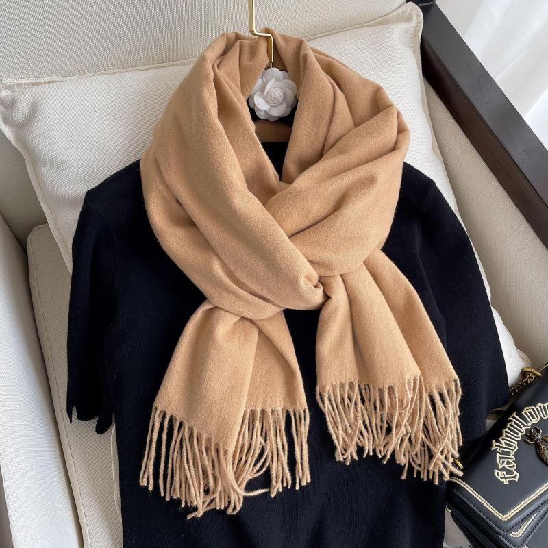 

Scarves Soft Cashmere Women 2022 Autumn Solid Color Wraps Thin Long Scarf With Tassel Casual Lady Winter Female Shawl