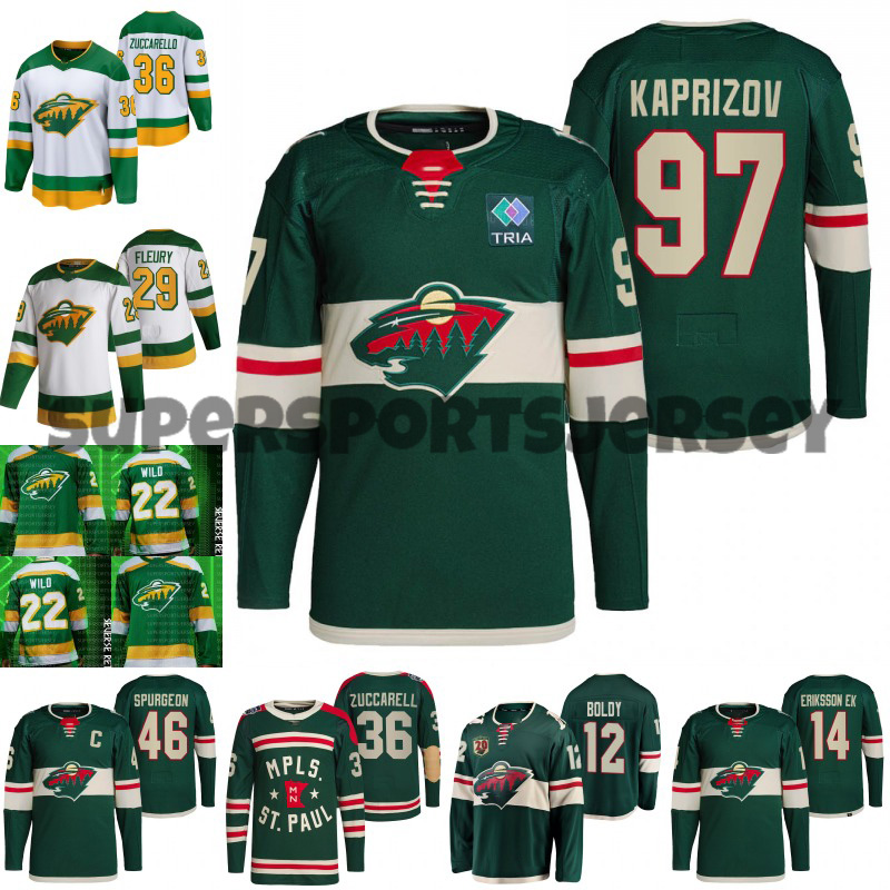 

Wild Hockey Jerseys Minnesota Mats Zuccarello Kirill Kaprizov Matt Boldy Joel Eriksson Ek Sam Steel Marcus Foligno Tyson Jost Ryan Hartman Jared Spurgeon Middleton, Green