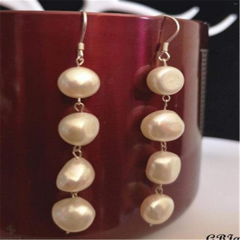 

Dangle Earrings 9-10mm Gold Baroque South Sea Pearl 18k Hook Irregular Diy Fashion Delicate Classic
