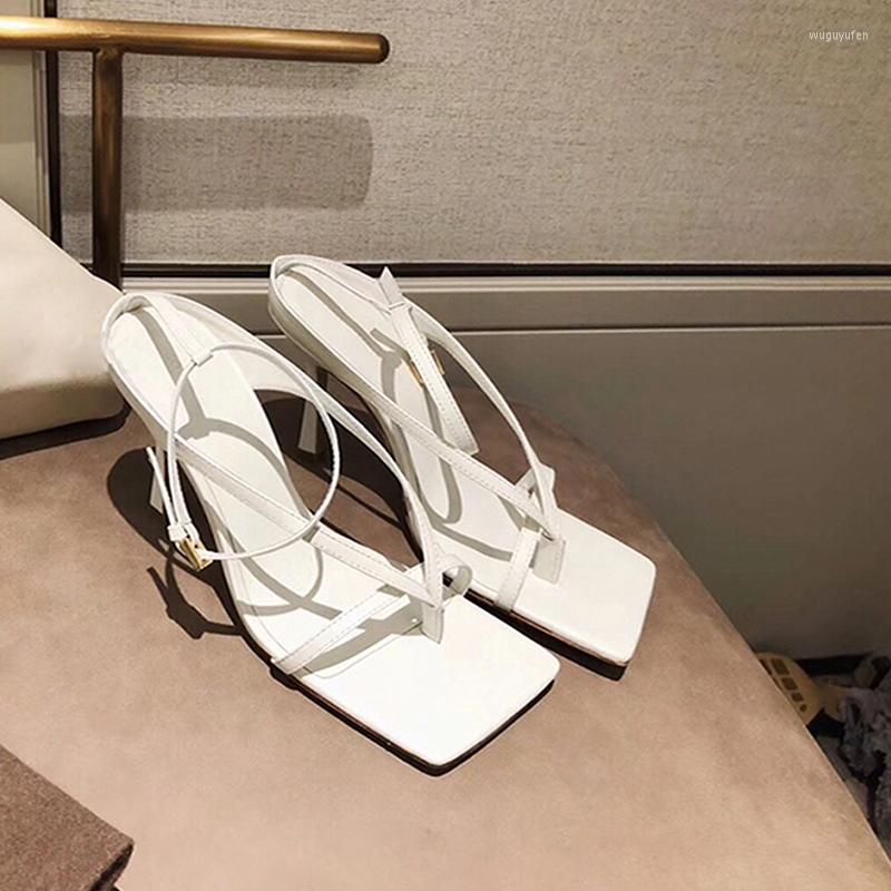 

Dress Shoes Square Toe Stiletto High Heels Simple Sexy Women Sandals Summer Fashion Party Personality Retro All-match Chic Design, Picture shown