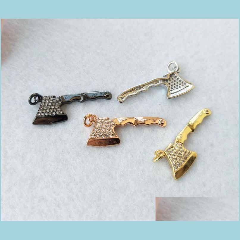 

Pendant Necklaces 10Pcs Tiny Cz Crystal Axe Charm Zircon Stone Micro Pave Pendant Jewelry Finding Diy Necklace Making Pd745 Drop Del Dhwdn