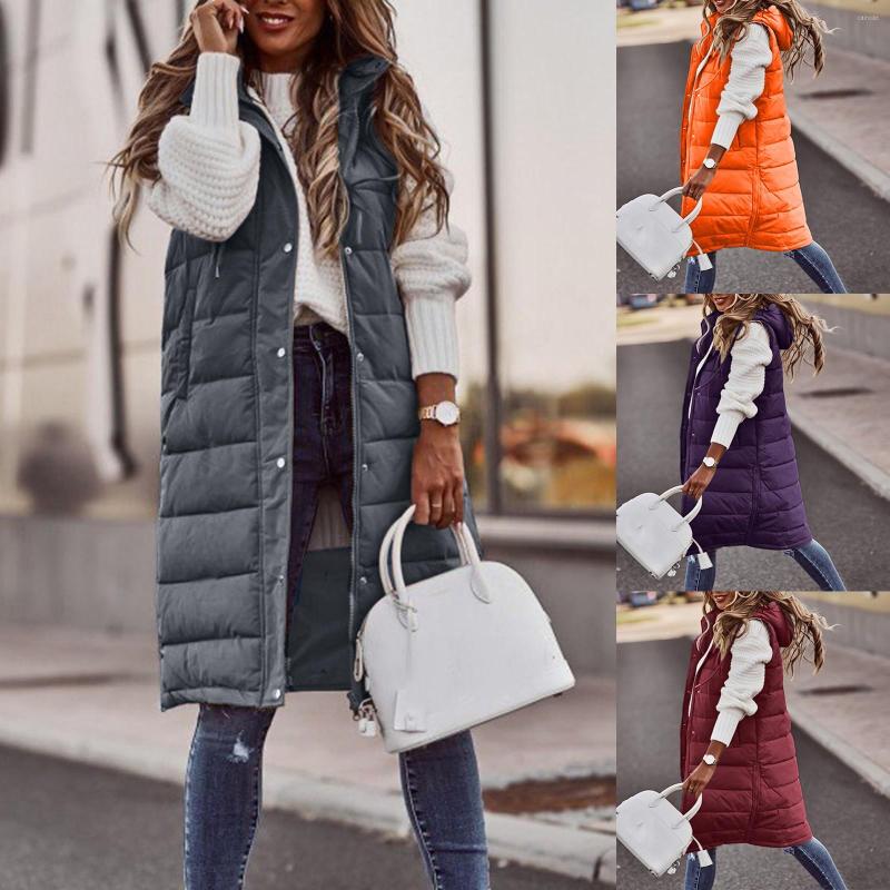 

Women' Vests Autumn Winter Vest Women 2022 Fashion Cotton-padded Warm Thicken Long Female Oversized Hooded Parka Jacket Waistcoat L5, Pp