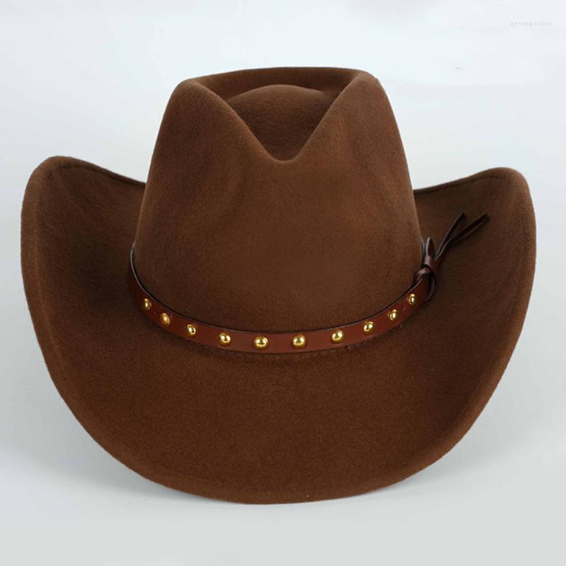 

Berets X4010 Wool High-grade Cowboy Hat Unisex Riding Fedora Hats Mens, Black