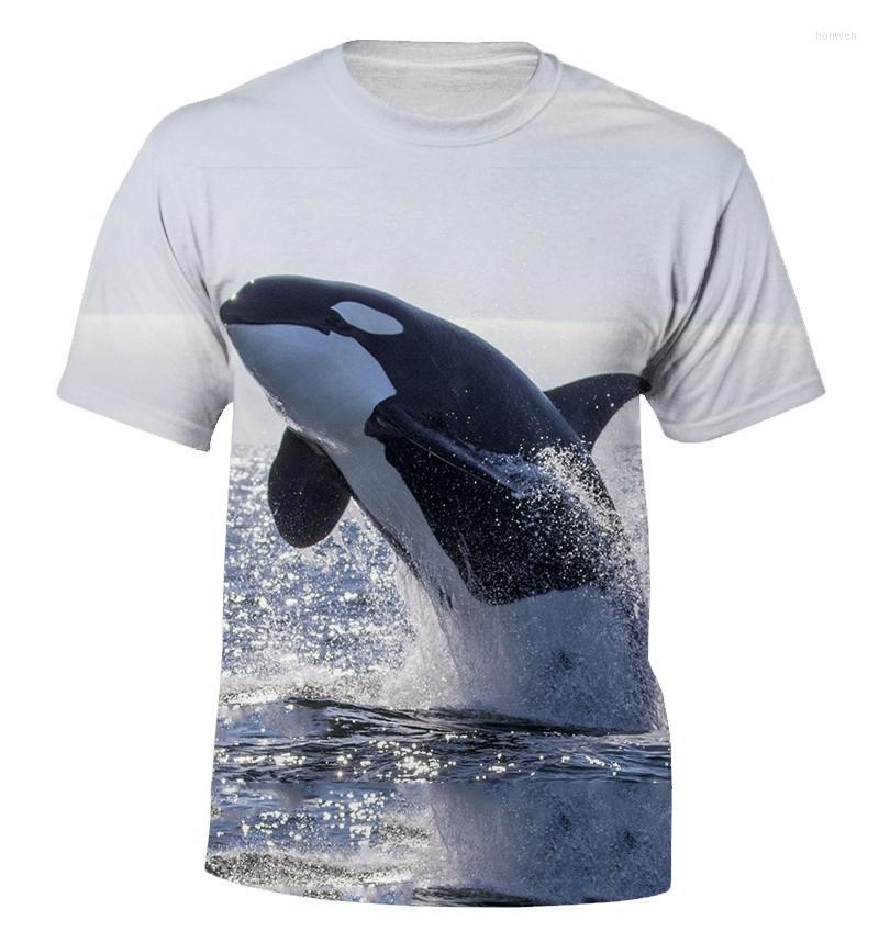 

Men's T Shirts Summer Time Ocean Whale 3d Printing Fashion Men's And Women's Children's T-shirts Street Windproof Breathable, Jyu-2