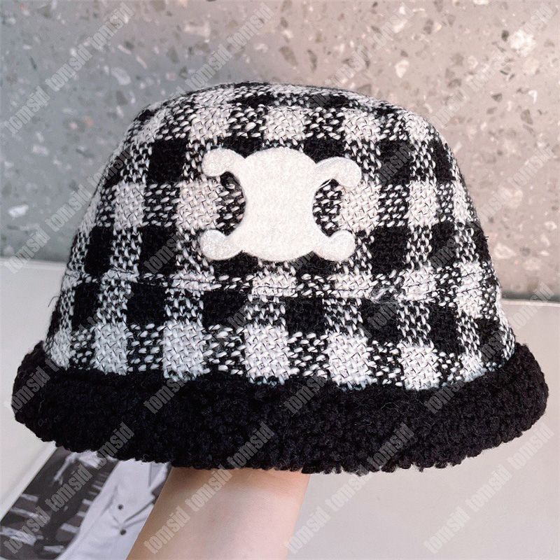 

Designer Bucket Hat For Women Luxury Grid Winter Hats Mens Cashmere Flat Fitted Hats Designers Bonnet Casquette Fashion Beanies