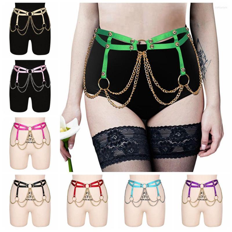 

Bras Sets Metal Chain Accessories Harness Fashion Women's Gothic Clothing Bondage Lingerie Erotic Underwear Rave Outfit Stocking Belt, Mlcp0068mh