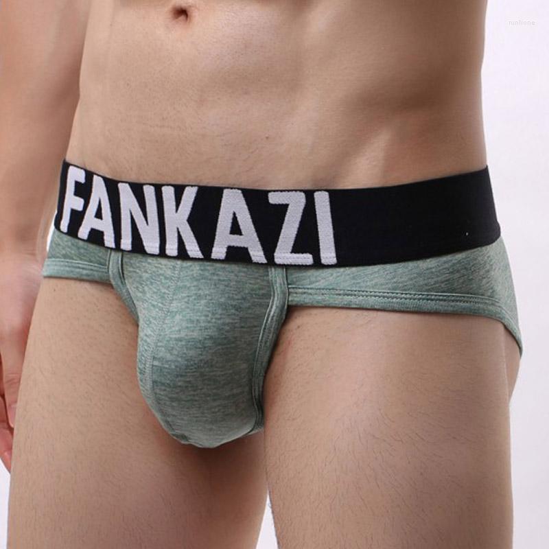 

Underpants Sexy Men Underwear Briefs Cuecas Calzoncillos Slip Man Low Waist U Convex Pouch Breathable Cotton Male Panties Shorts, Gray