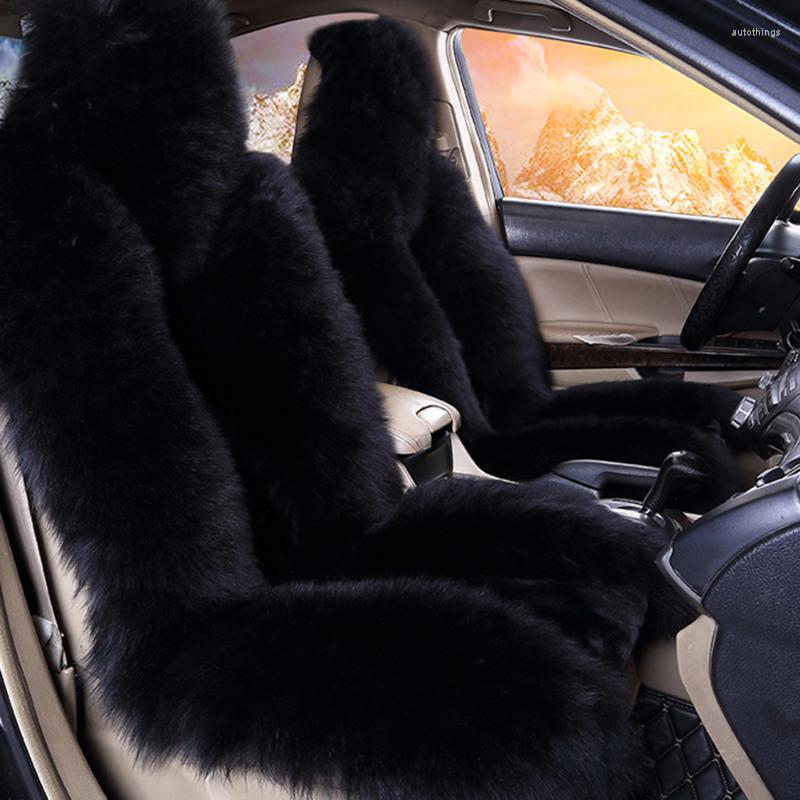 

Car Seat Covers Artificial Plush Cushion Autumn Winter Spring Interior Universal Cover 1pc Fit For Sedan Hatchback