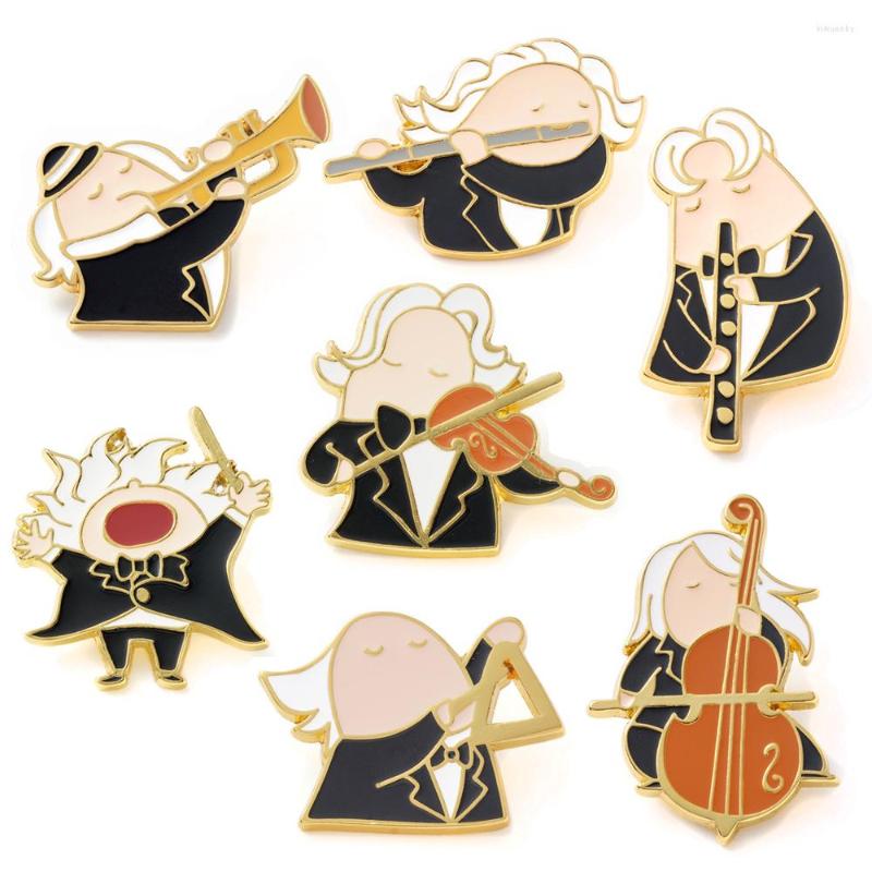 

Brooches Violin Cute Musician Enamel Pin Lapel Pins Badges On Backpack Clothes Brooch Fashion Jewelry Accessories Gift Student Decoration