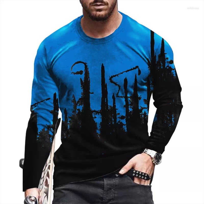

Men's T Shirts 2022 3d Printing 4 Colors Paint Abstract Long-sleeved Men And Women Punk Casual Fashion Hip-hop T-shirt Top Fitness Spor, Blue