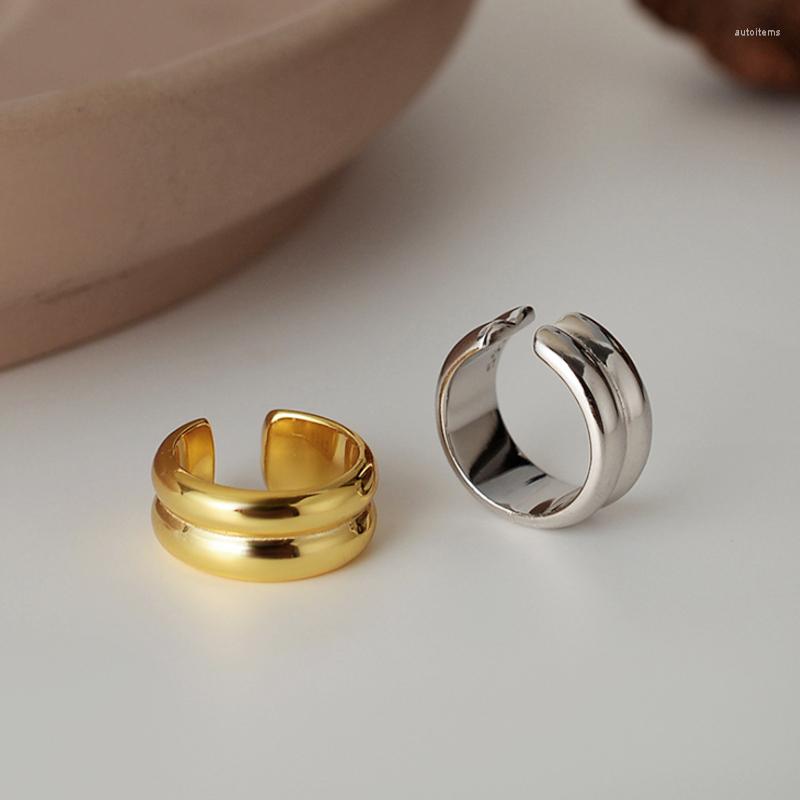 

Backs Earrings Korea Fashion Simple 925 Sterling Silver Glossy Geometric Ear Clip No Pierced Convex Cartilage Fine Jewelry