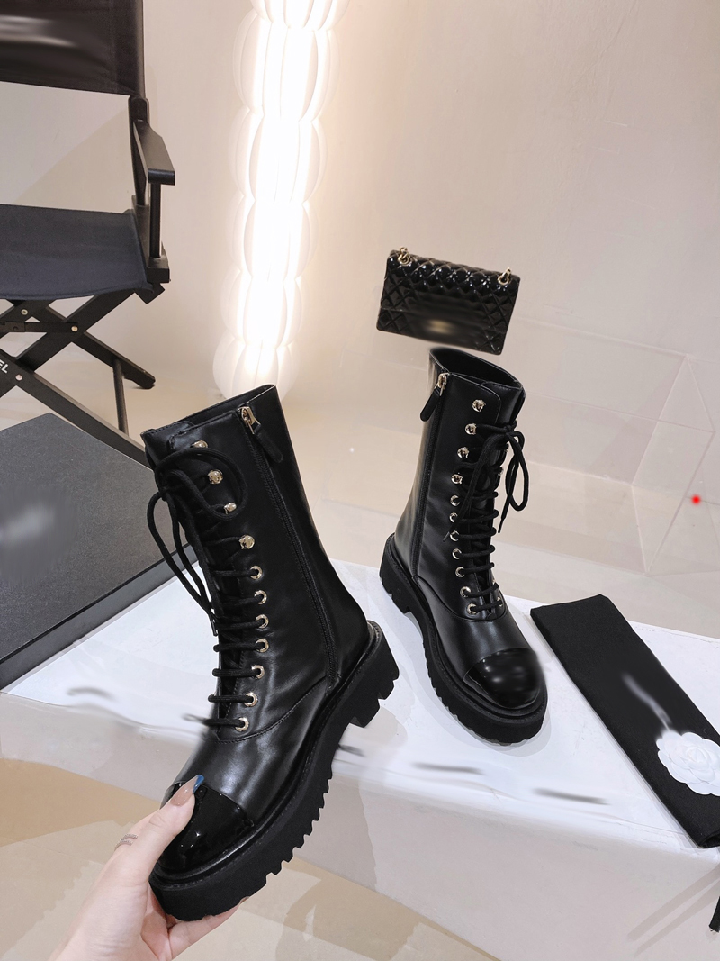 

2023 Fashion Designer boots Women Shoes Winter Boots Ladies Girls Silk Cowhide Leather High Top Womens Flat Ankle Boot -G092, Picture color