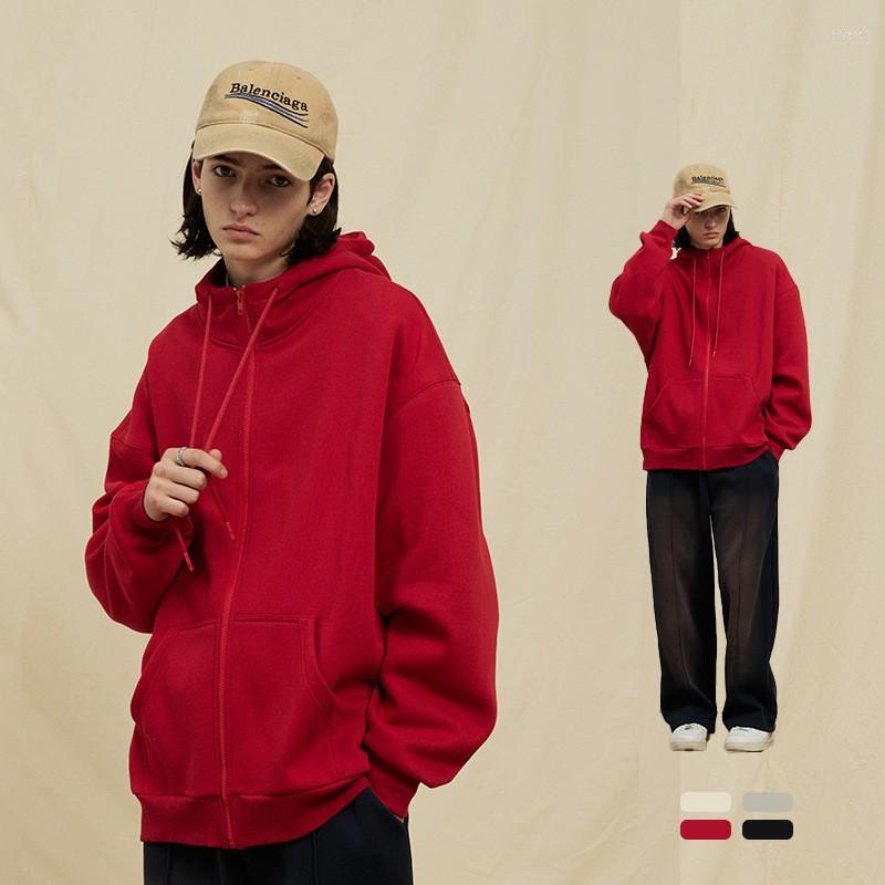 

Men's Hoodies Solid Color Cotton Hoodie Men's Fashion Zipper Long Sleeve Coat Harajuku Gothic Hooded Sweatshirt Y2K Youth Clothing, Black