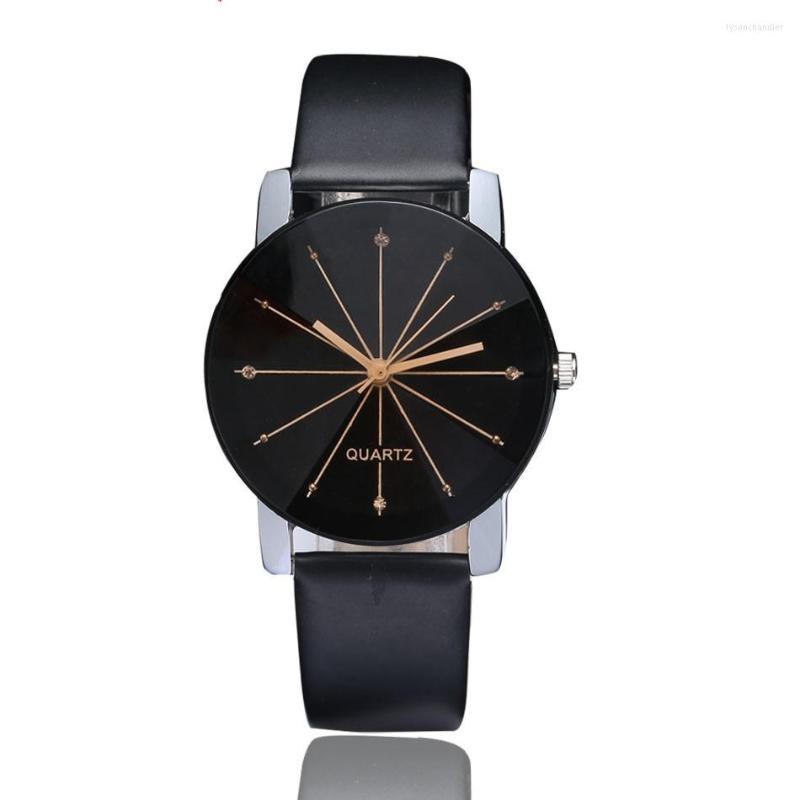 

Wristwatches Fashion Multiple Colour Couple's Quartz Watches Convex Radial Belt Leisure Men's And Women's Watch Bracelet, Big brown black