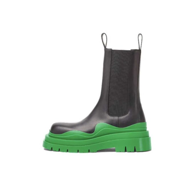 

Designer early autumn new thick soled medium tube boots men women short tube Chelsea, #19