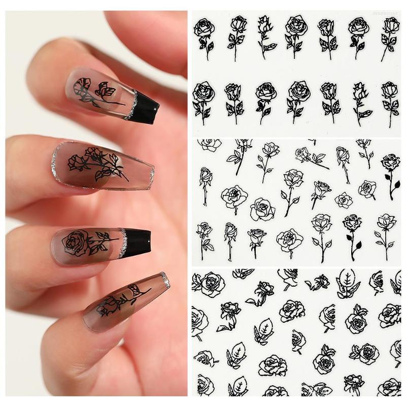 

Nail Stickers 1Sheet Embossed Art Sticker 5D Flower Flame Decals Silver Flash Starlight Manicure Sliders Adhesive Decoration, Bear