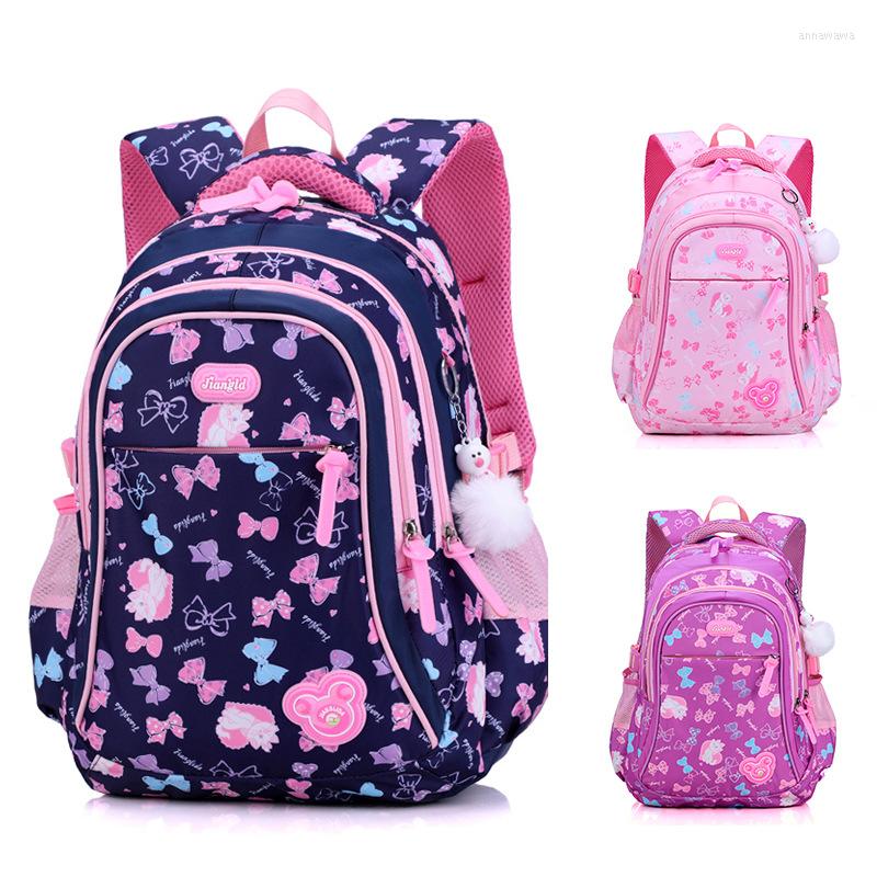 

School Bags Cartoon Print Backpack Women Children Teenage Girls Lightweight Kids Bookbags Travel Backpacks Zipper, Black