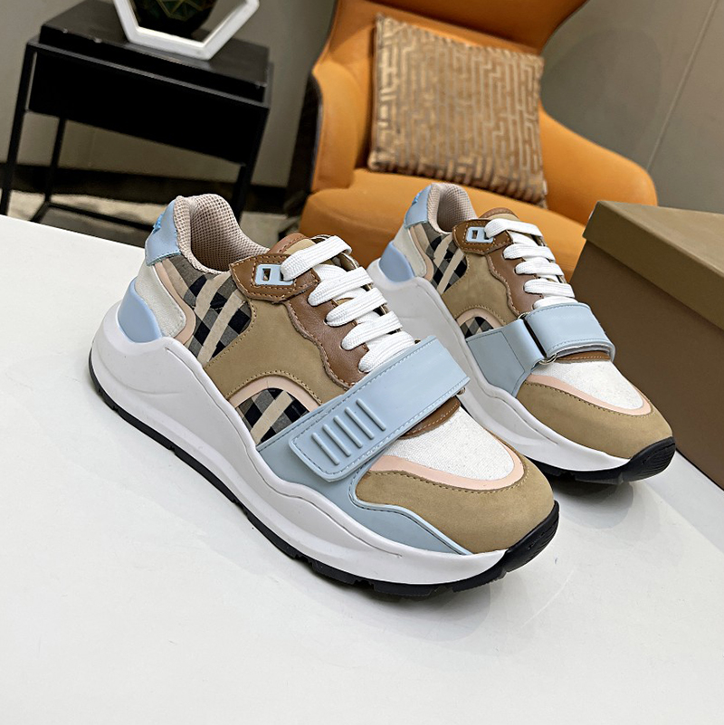 

Really Authentic quality Designer Casual Shoes Sneakers Vintage genuine calfskin Leather Trainers Fashion ShoesPatchwork Platform Lace-up Print dadshoes unsex, Pink