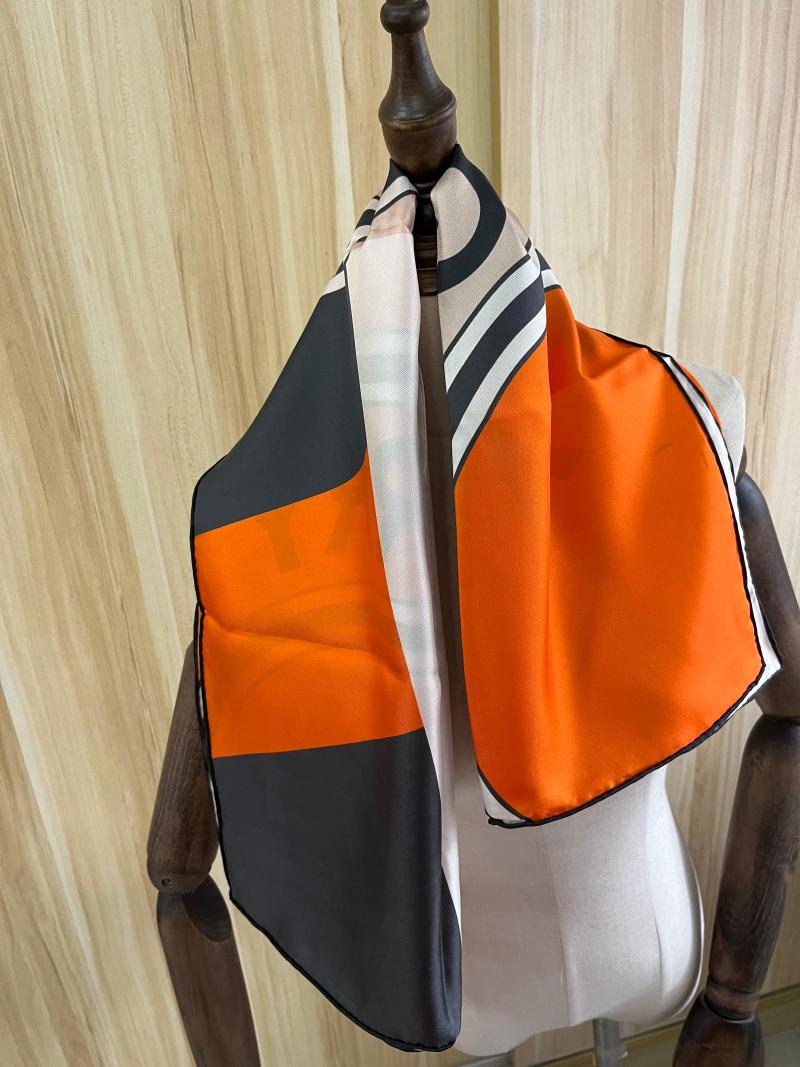 

Scarves 2022 Arrival Fashion Elegant Orange Silk Scarf 90 Cm Square Shawl Twill Wrap For Women Lady Girl