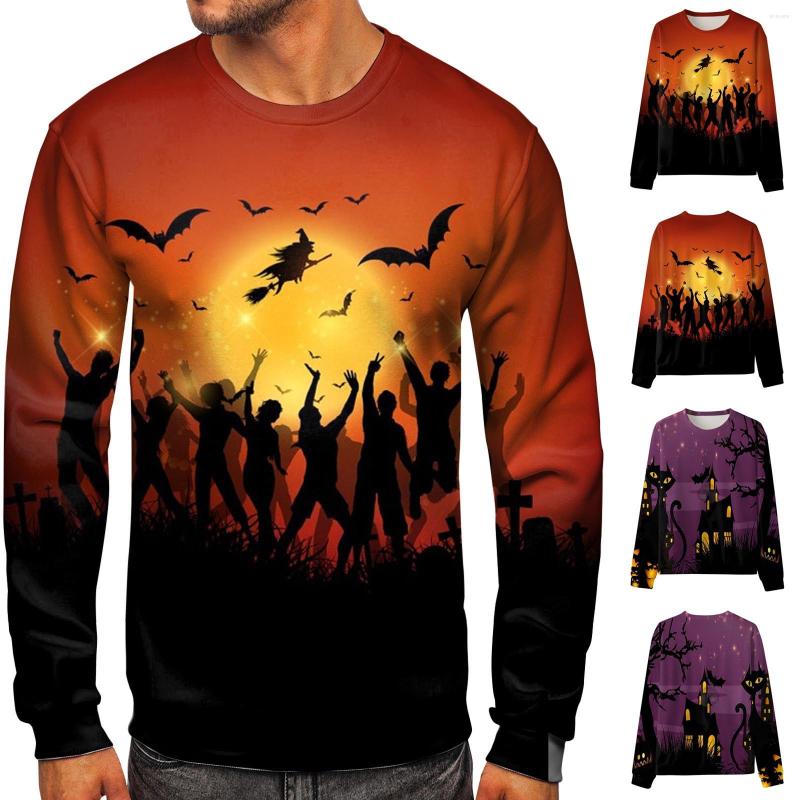 

Men' Hoodies Men Casual Winter Autumn Long Sleeve Halloween Printed Pullover Sweatshirt Top Blouse, Orange