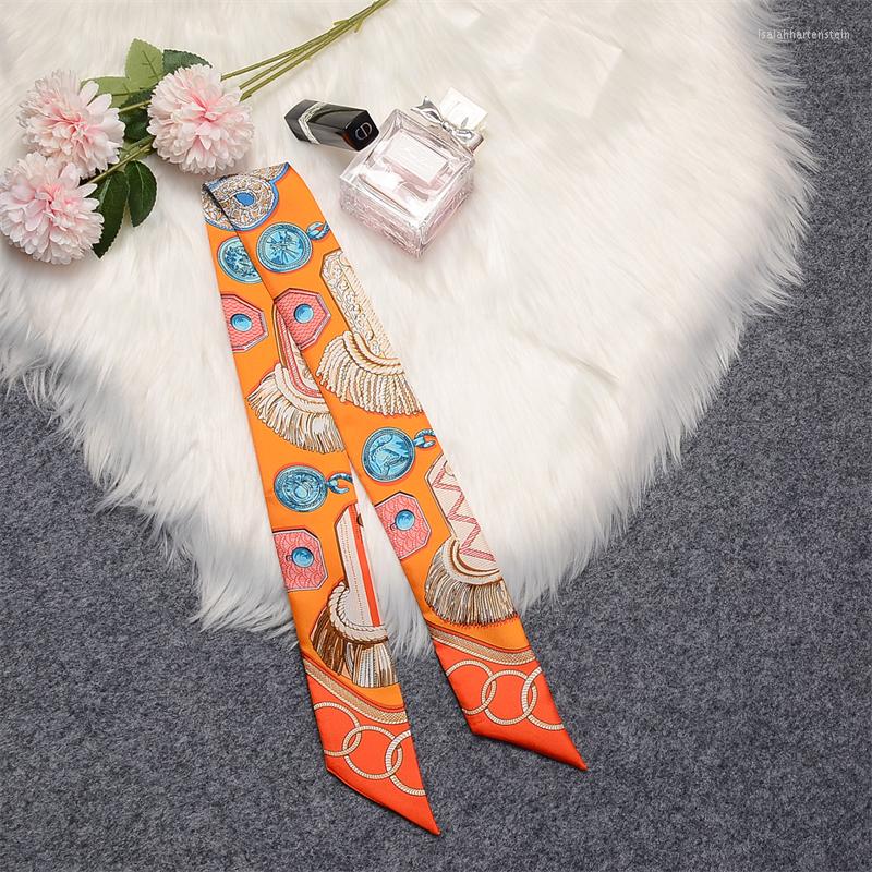 

Scarves Mulberry Silk Scarf Women Tie Bag Hair Band Narrow Ribbon Ladies Headscarf Amen