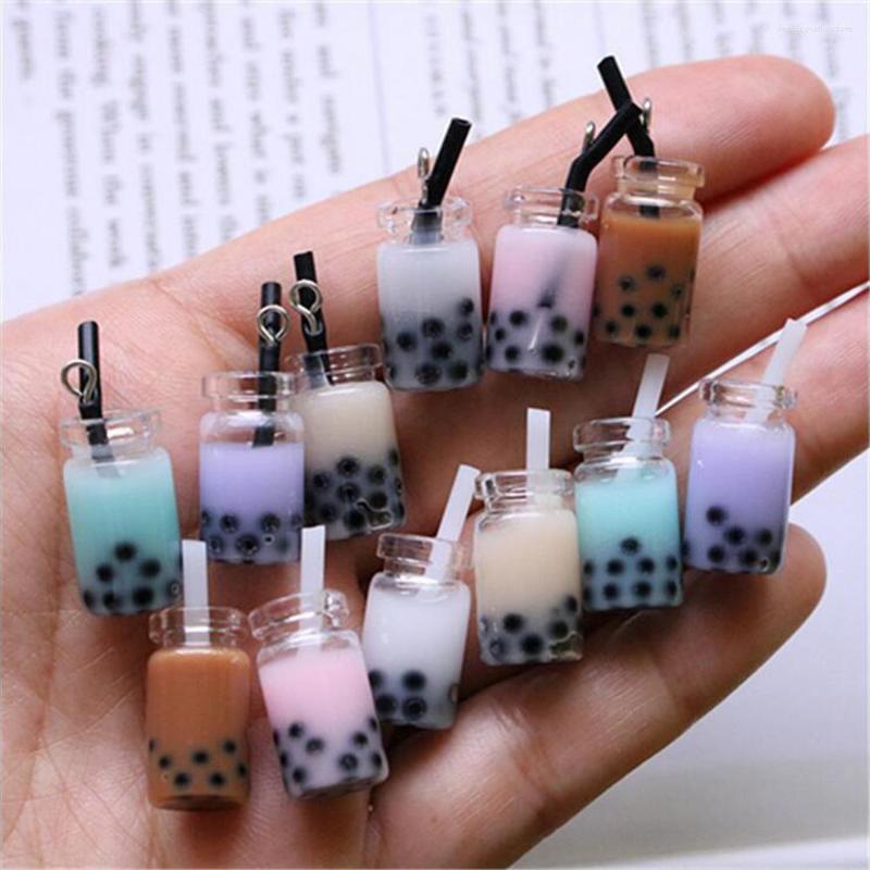 

Charms 10 Pcs 28 10mm Resin Pearl Milk Tea Bottle Pendant For Jewelry DIY Handmade Earrings Bracelet Necklace