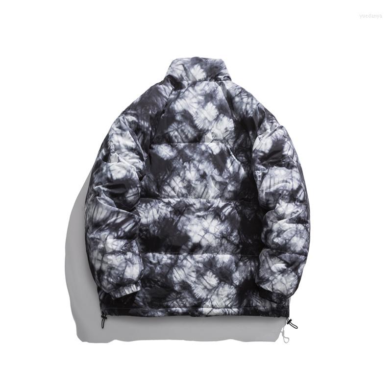 

Men's Jackets Men Jacket Mens Down Fashion Winter 2023 Tie Dye Coat Male Hip Hop Streetwear Keep Warm Black For