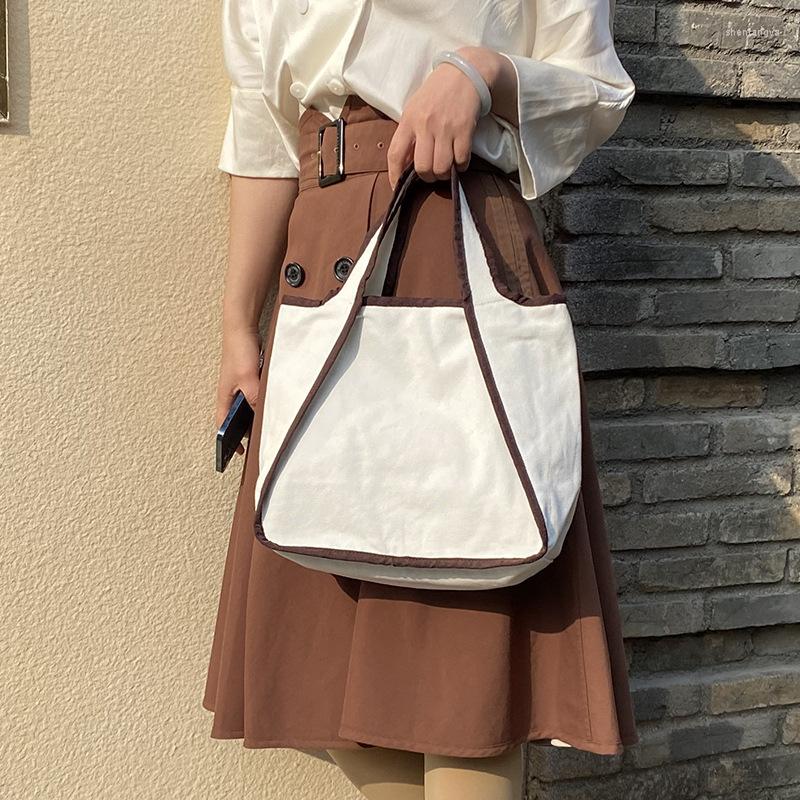 

Evening Bags 2022 Spring Summer Japanese Korean Large-Capacity Canvas Bag Ins Portable Armpit Shoulder Fashion Retro Women's, Army green