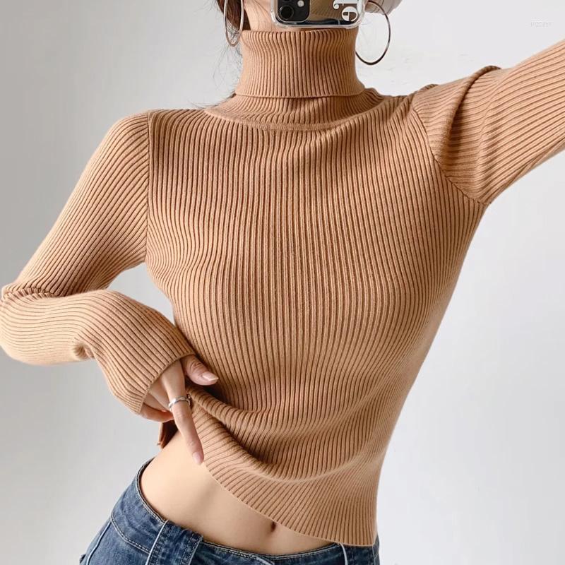 

Women' Sweaters Women Roll Neck Fitted Rib Jumper Basic High Knit Top, Black