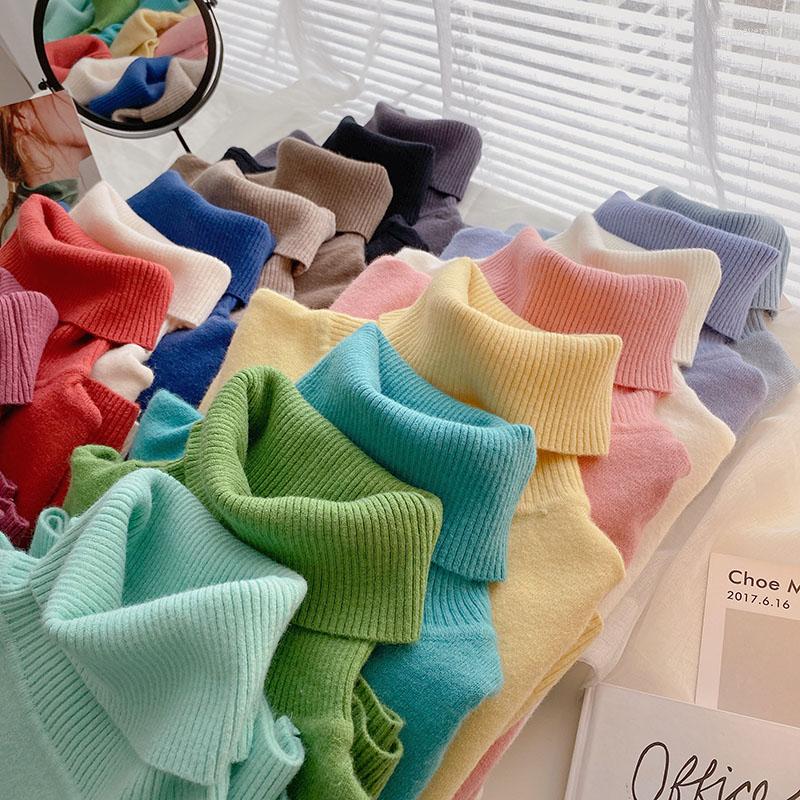 

Women's Sweaters Ashgaily Turtleneck Sweater Y2k Soild Pullovers Women Autumn Winter Loose Long Streetwear Casual Plaid Knitwear, As the picture