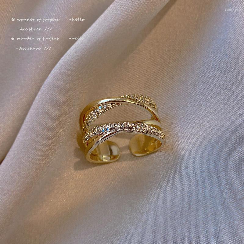 

Cluster Rings European And American Exaggerated Women's Metal Cross Gold Opening Korean Fashion Jewelry Gothic Girl's Finger