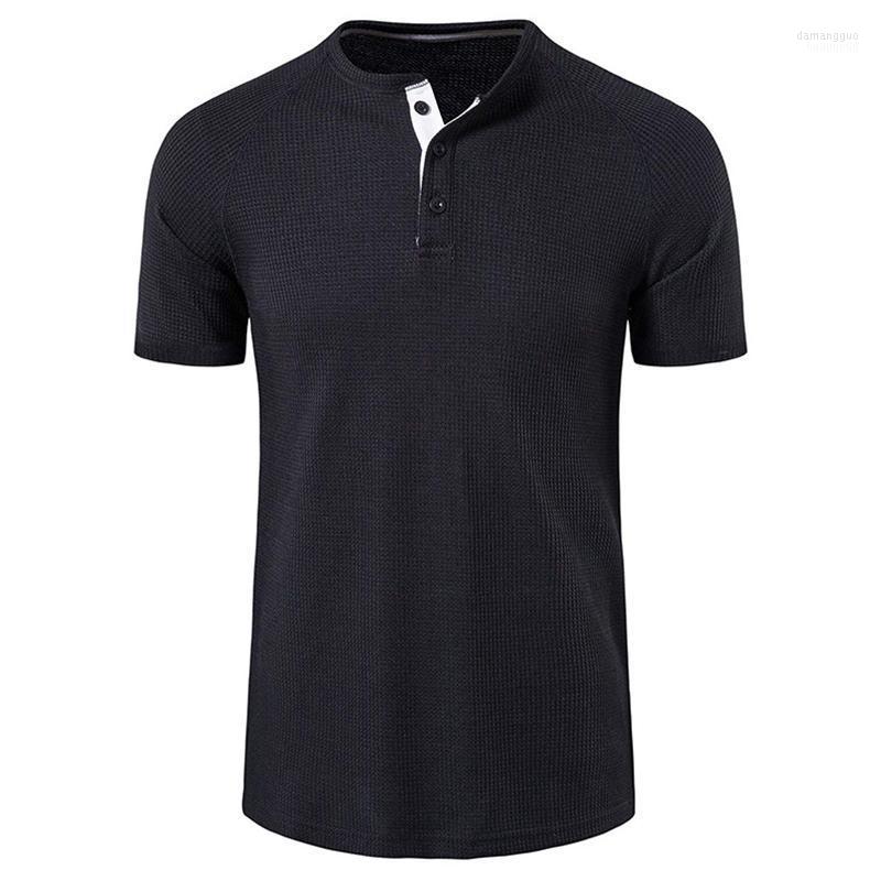 

Men' Casual Shirts Men' Fashion Summer Shirt Short Sleeve Turn-over Collar Slim Tops Breathable Solid Color Wholesale, Black