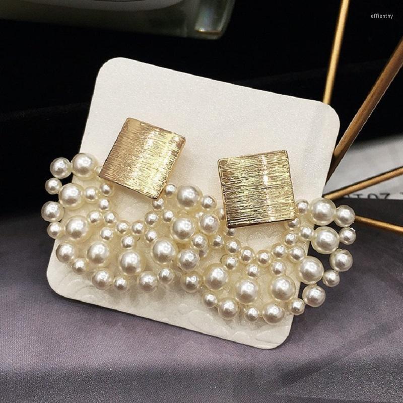 

Dangle Earrings 2022 Women's Fashion Vintage Simulated-pearl Geometric Women Sector Bohemian Drop Girl Jewelry Gift