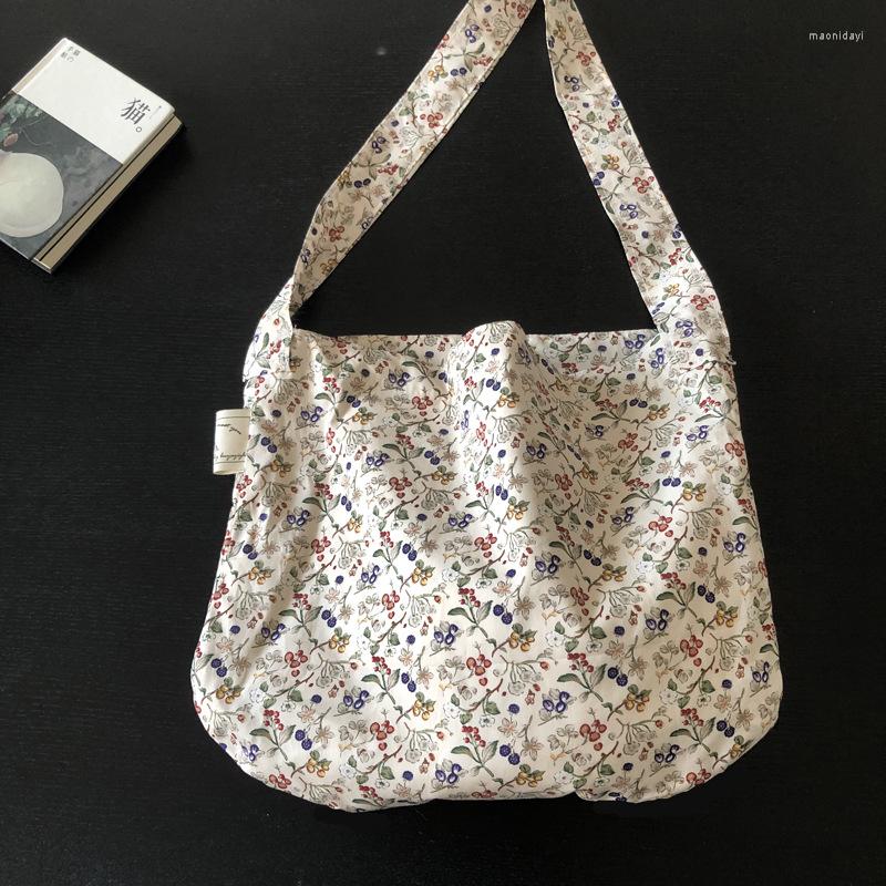 

Evening Bags Women Simple Flower Handbags Ladies Reusable Cotton Cloth Shopping Large Capacity Female Foldable Shoulder Bag Daily Tote