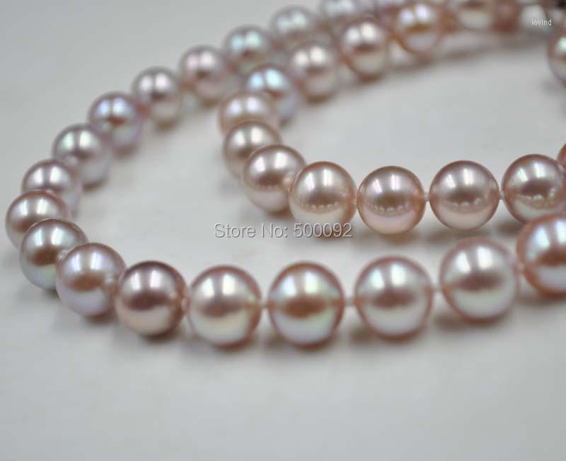 

Choker Stunning Luster 9mm Near Round Purple Freshwater Pearl Necklace 14KGclasp