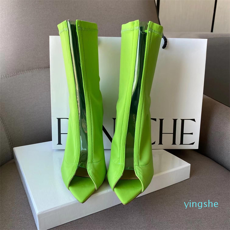 

Lycra Boots For Spring Super Sexy Elegant 105Mm Stiletto Heel The New Hiroko / Is, Black