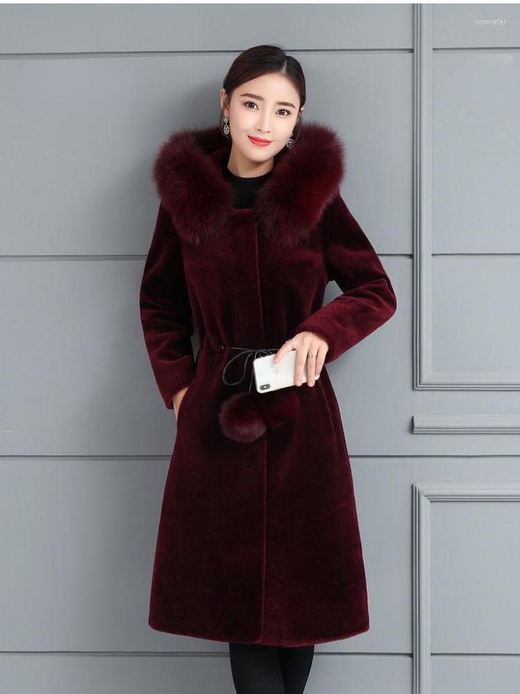 

Women' Fur 2022 Autumn Thick Faux Coat Mink Women' Warm Winter One Large Size Velvet, Black