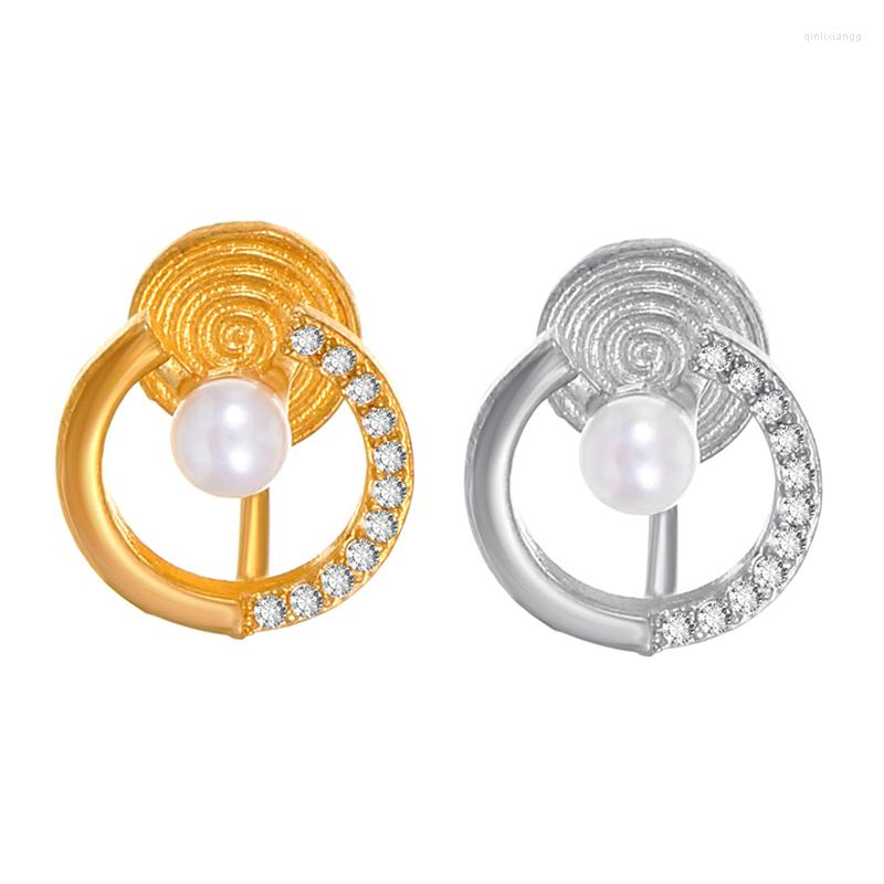 

Backs Earrings Korean Fashion Pearl Ear Clips For Women Without Pierced Ears Design Inlaid Zircon Gold Color Silver Optional Birthday Gif