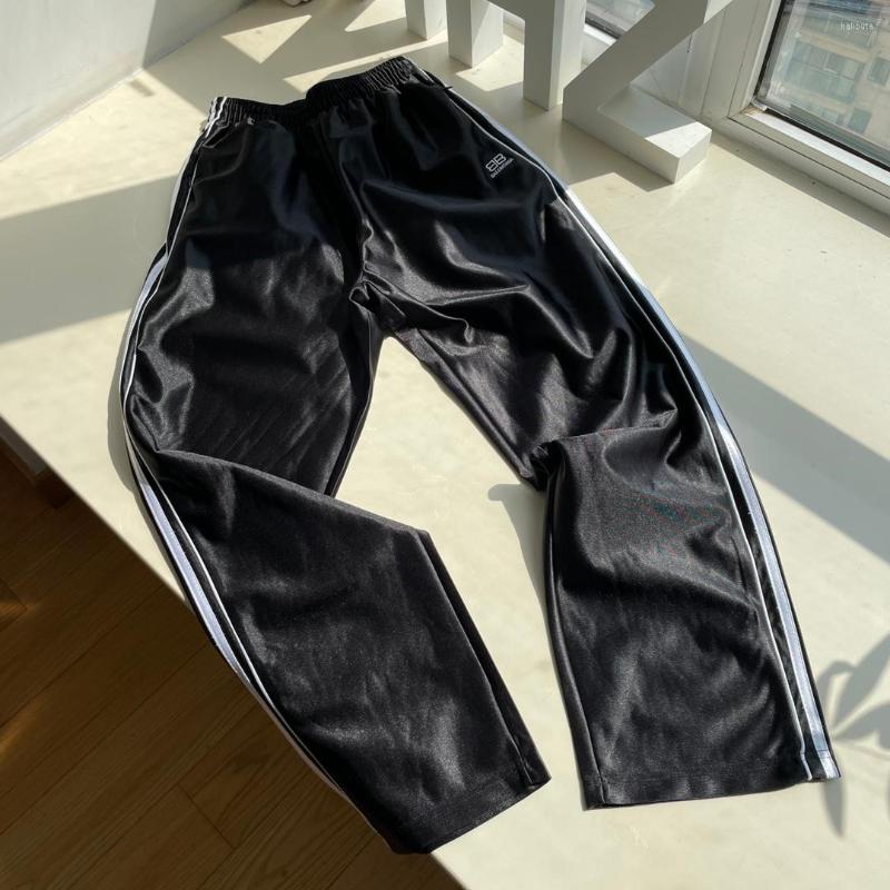 

Men's Pants Autumn Winter Men Women Unisex Embroidered Webbing Elastic Waist Casual Loose Outdoor Sports Straight Trousers, Picture shown