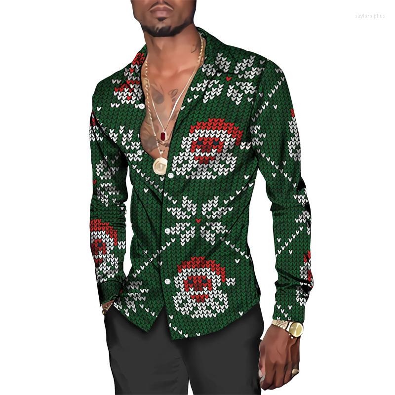 

Men' Casual Shirts Men' Christmas 3D Printed Button Lapel Shirt Long Sleeve Unisex Holiday Party Super Deals For Chrismas Day, 21