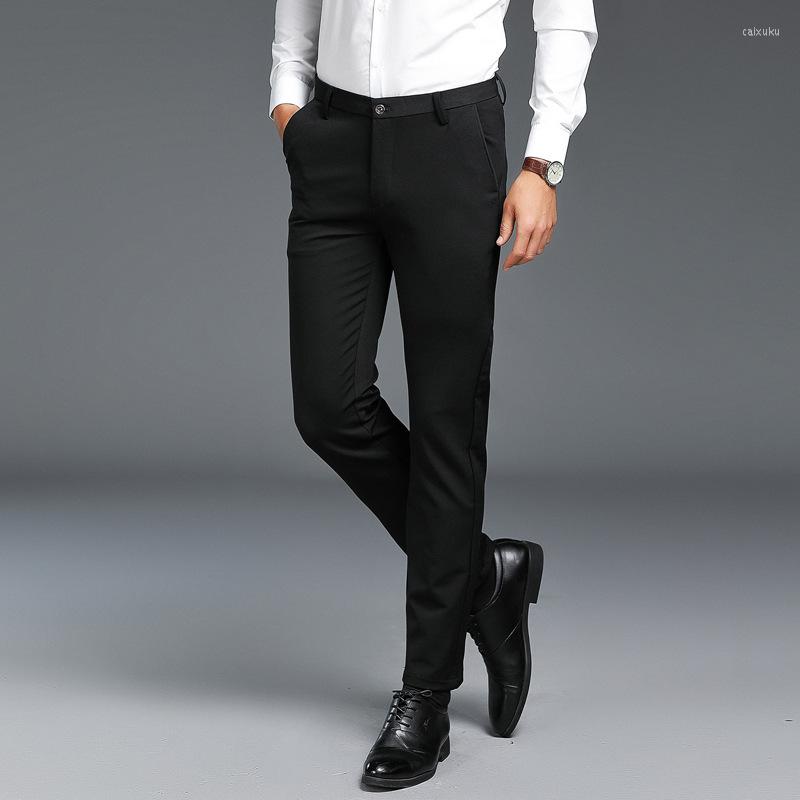 

Men's Pants MRMT 2022 Brand Men's Plush Casual Slim Fit Business Work Clothes Solid Color, Black